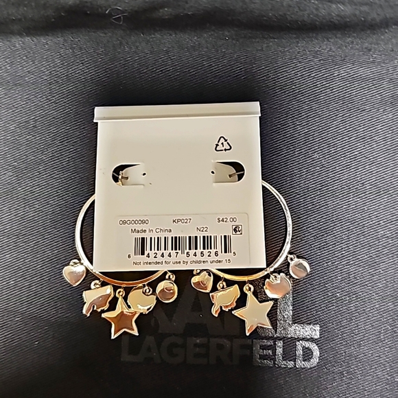 NEW Karl Lagerfeld Paris Hoop Earring . - Picture 3 of 4